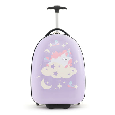 16 Inch Kids Carry-On Luggage Hard Shell Suitcase with Wheels-Pink