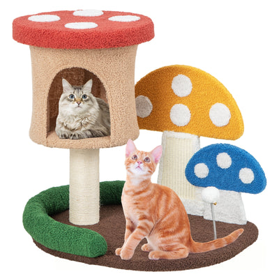 4-In-1 Cat Tree with Condo and Platform-Multicolor