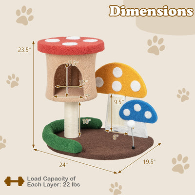 4-In-1 Cat Tree with Condo and Platform-Multicolor