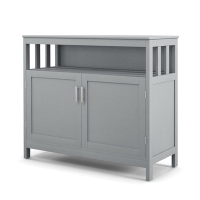 Kitchen Buffet Server Sideboard Storage Cabinet with 2 Doors and Shelf-Gray