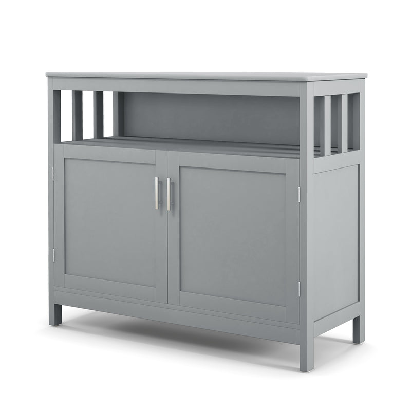 Kitchen Buffet Server Sideboard Storage Cabinet with 2 Doors and Shelf-Gray