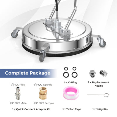 Pressure Washer Surface Cleaner Power Cleaner Attachment with Casters