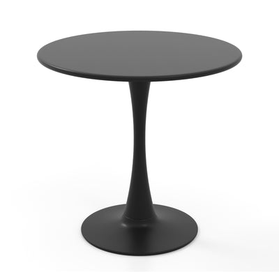 31.5 Inch Round Dining Table with Anti-Slip PP Ring-Black