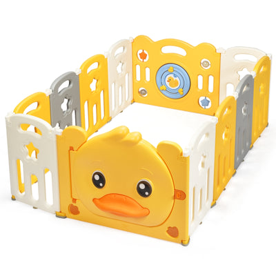 16-Panel Foldable Baby Playpen with Sound