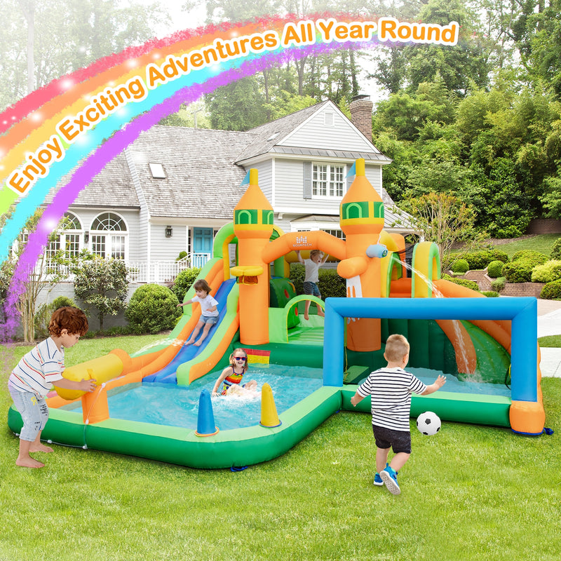 Kids Inflatable Water Slide for Yard Lawn with 735W Blower