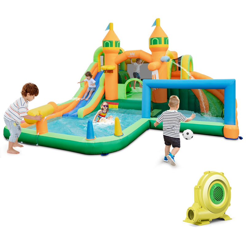 Kids Inflatable Water Slide for Yard Lawn with 735W Blower