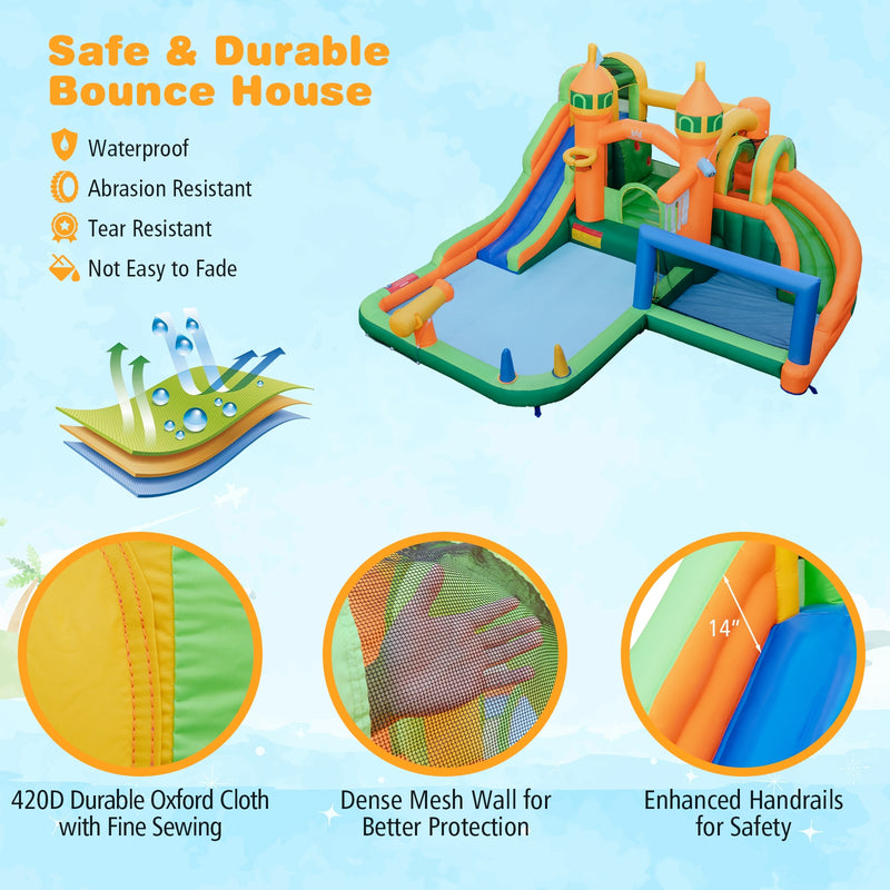 Kids Inflatable Water Slide for Yard Lawn with 735W Blower