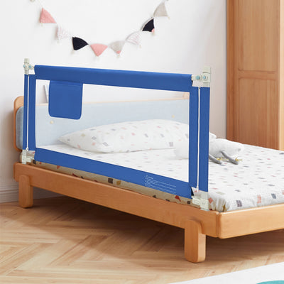 57 Inch Toddlers Vertical Lifting Baby Bed Rail Guard with Lock-Blue