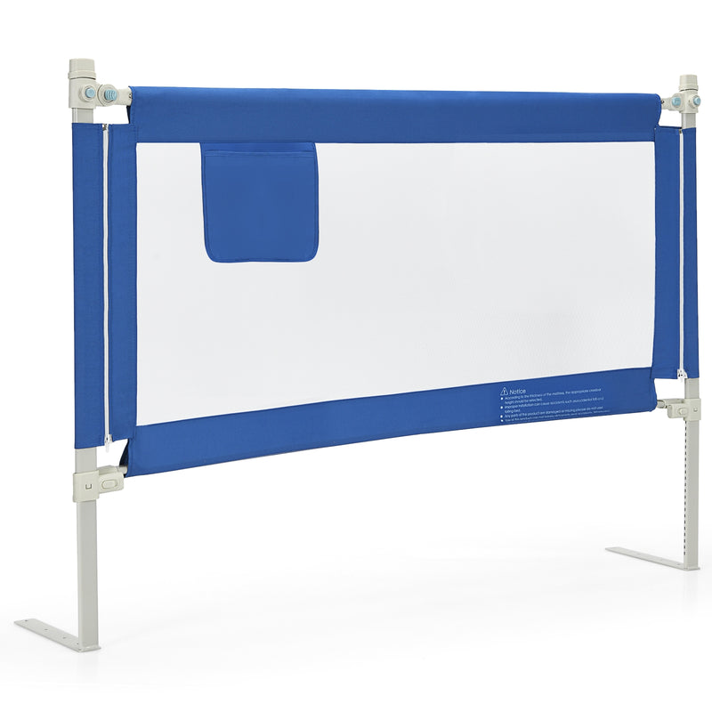 57 Inch Toddlers Vertical Lifting Baby Bed Rail Guard with Lock-Blue