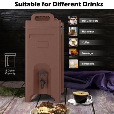 5 Gallon Insulated Beverage Server Dispenser-Coffee