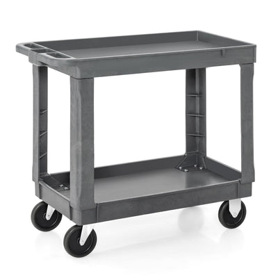 2-Tier Utility Cart with 550 LBS Max Load and Storage Handle-Gray