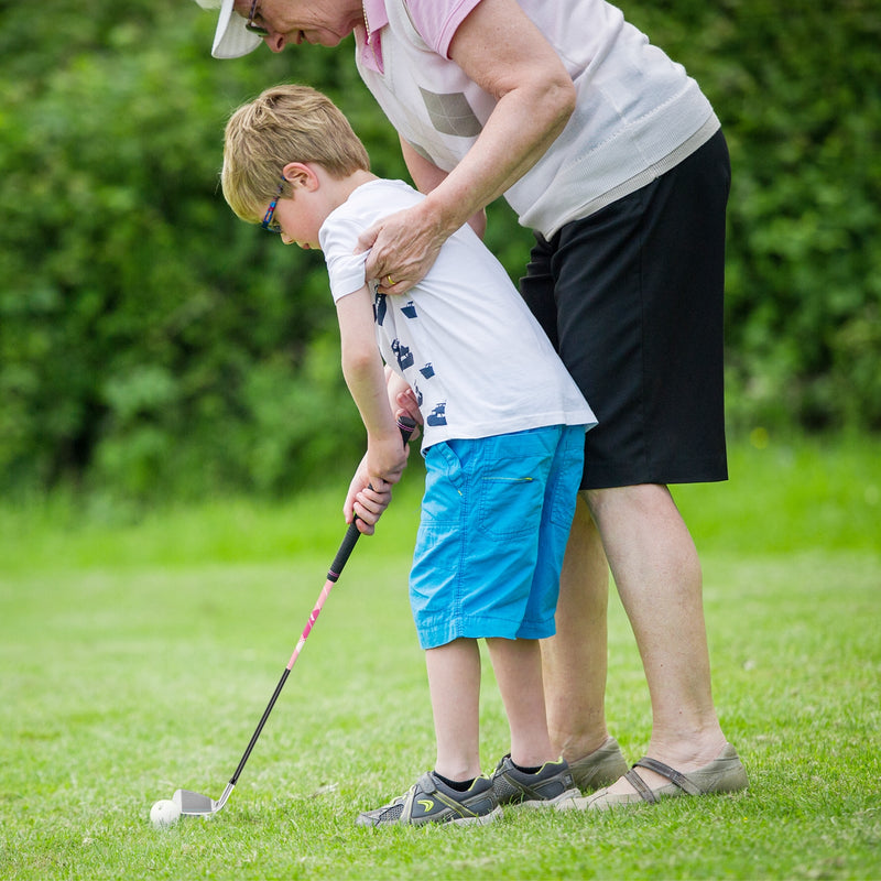 Junior Complete Golf Club Set Right Hand with Rain Hood for Kids-Pink