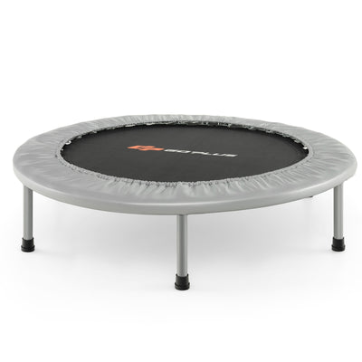 38 Inch Mini Folding Trampoline Portable Recreational Fitness Rebounder-Gray