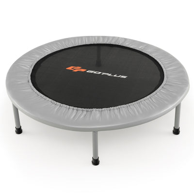 38 Inch Mini Folding Trampoline Portable Recreational Fitness Rebounder-Gray