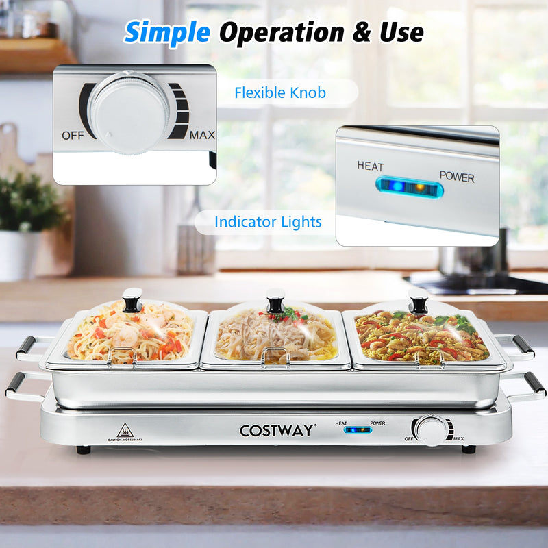 2 in 1 Electric Warming Tray with Temperature Control