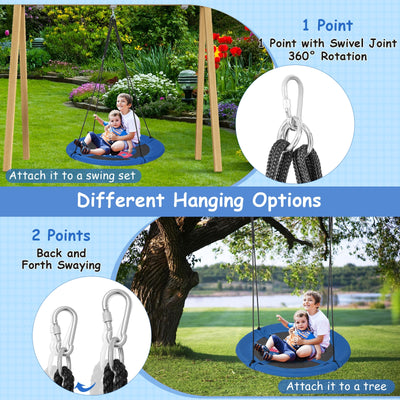 40 Inches Saucer Tree Swing with Adjustable Hanging Ropes and 900D Oxford Fabric-Rocket