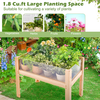 30/47 Inch Wooden Raised Garden Bed-S