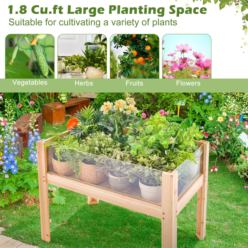 30/47 Inch Wooden Raised Garden Bed-S