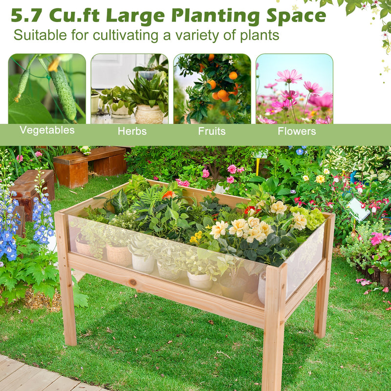 30/47 Inch Wooden Raised Garden Bed-L