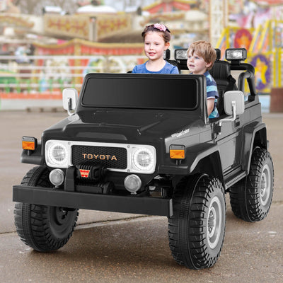 12V 2-Seat Licensed Kids Ride On Toyota FJ40 Car with 2.4G Remote Control-Black