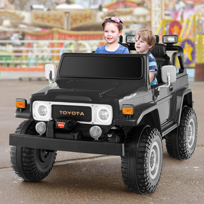 12V 2-Seat Licensed Kids Ride On Toyota FJ40 Car with 2.4G Remote Control-Black