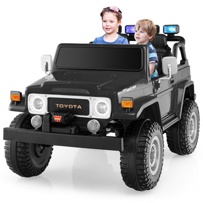 12V 2-Seat Licensed Kids Ride On Toyota FJ40 Car with 2.4G Remote Control-Black