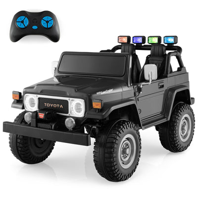 12V 2-Seat Licensed Kids Ride On Toyota FJ40 Car with 2.4G Remote Control-Black