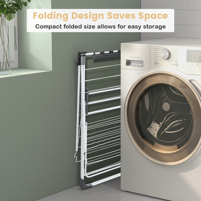 2-level Laundry Drying Rack with Height Adjustable Wings