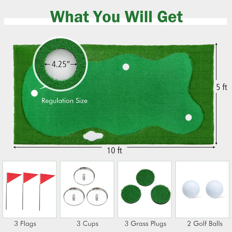 Golf Putting Green with Realistic Artificial Grass Turf-L