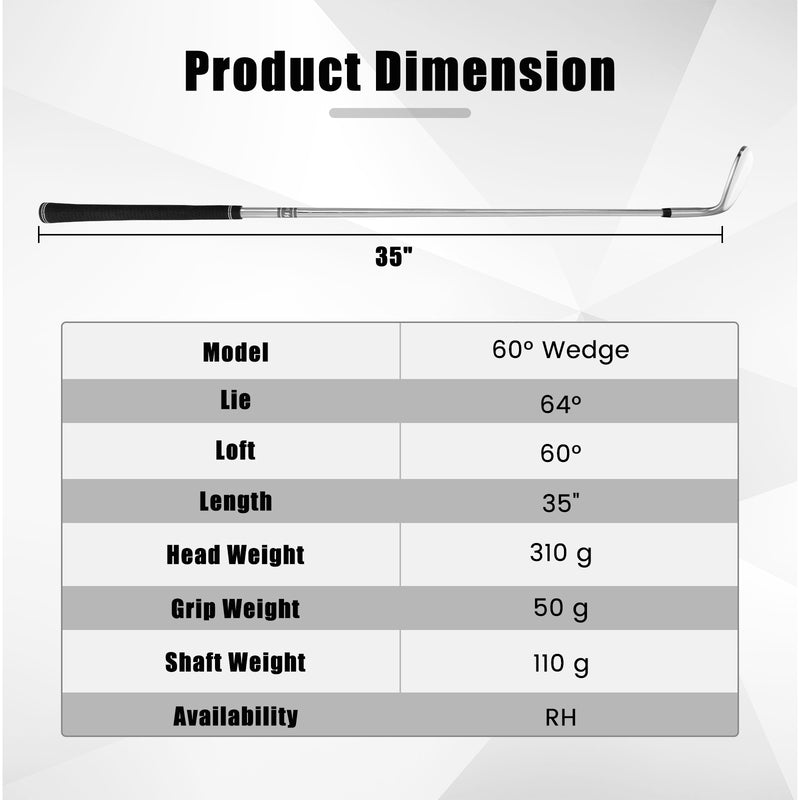 Golf Sand Wedge 56/60 Degree Gap Lob Wedge with Grooves Right Handed-60 Degrees