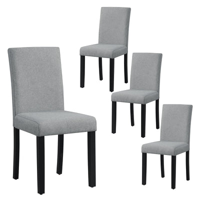 Dining Chair Set of 4 Upholstered Kitchen Dinette Chairs with Wood Frame-Gray