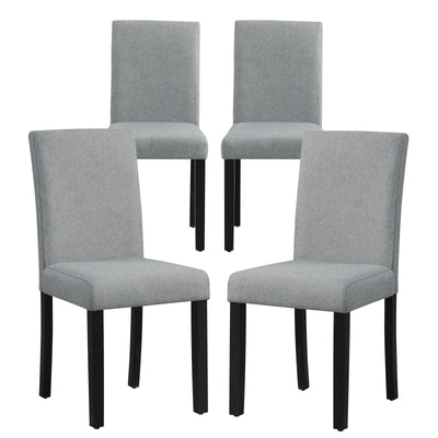 Dining Chair Set of 4 Upholstered Kitchen Dinette Chairs with Wood Frame-Gray