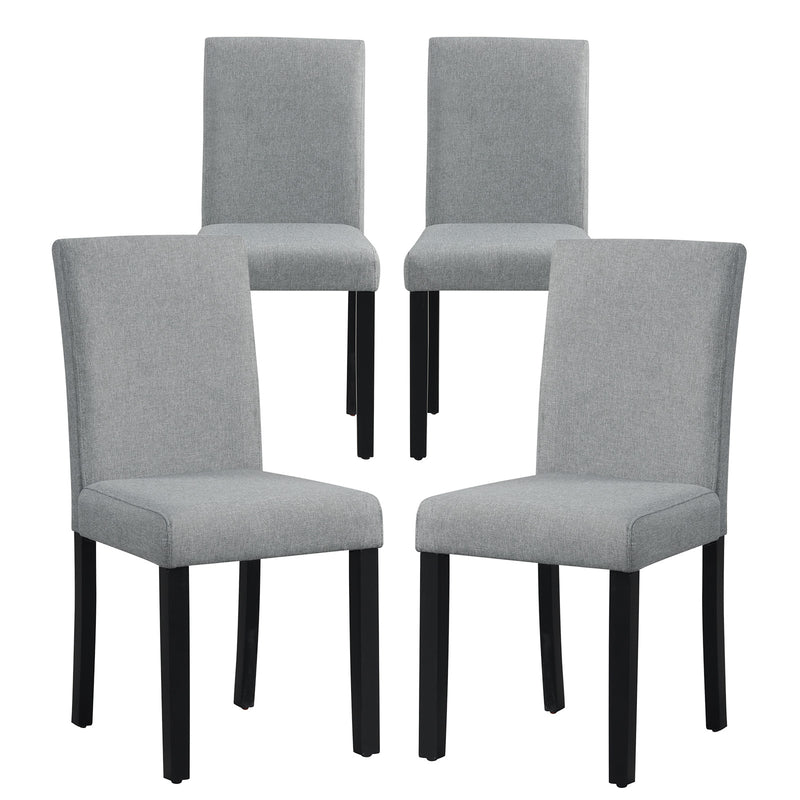 Dining Chair Set of 4 Upholstered Kitchen Dinette Chairs with Wood Frame-Gray