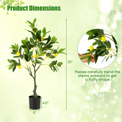 Artificial Lemon Tree 2.6/4/5.2 Feet Tall Fake Lemon Plant wuth Lemon Fruits-2.6 ft