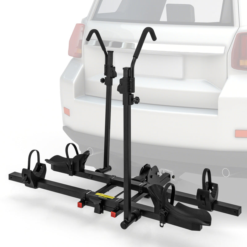 2 Inch Hitch Mount Bike Rack 2-Bike Platform Style Carrier with Tilt-able Design for Easy Trunk Access