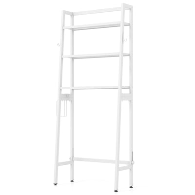 3-Tier Over The Toilet Storage Shelf with Adjustable Bottom Bar-White