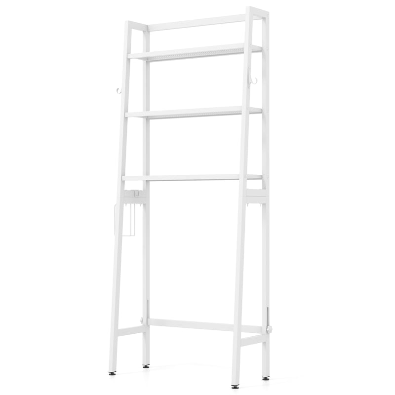 3-Tier Over The Toilet Storage Shelf with Adjustable Bottom Bar-White