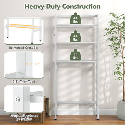 3-Tier Over The Toilet Storage Shelf with Adjustable Bottom Bar-White