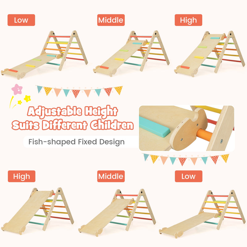 3-in-1 Triangular Climbing Toys for Toddlers-Multicolor