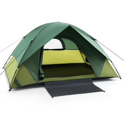 2-person Camping Tent w/ Removable Rain Fly and Double-layer Door-Green