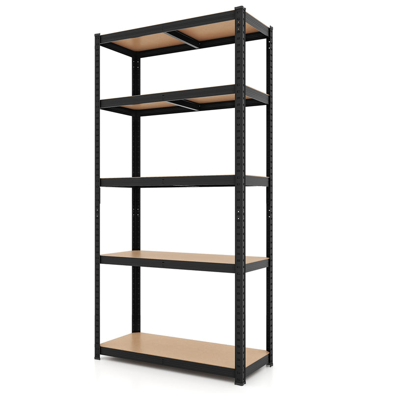 5-Tier Heavy Duty Metal Shelving Unit with 2000 LBS Total Load Capacity-Black