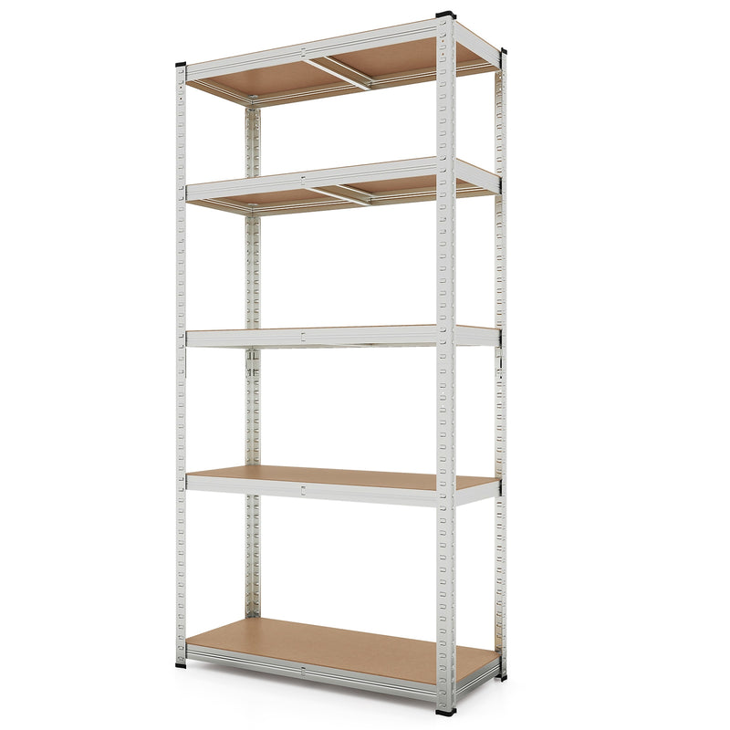 5-Tier Heavy Duty Metal Shelving Unit with 2000 LBS Total Load Capacity-Silver