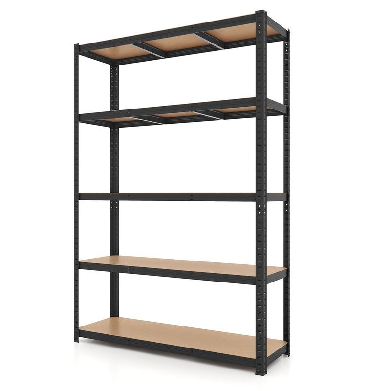 5-Tier Heavy Duty Metal Shelving Unit with 2200 LBS Total Load Capacity-Black