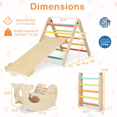 7-in-1 Indoor Climbing Toys for Toddlers with Reversible Ramp-Multicolor