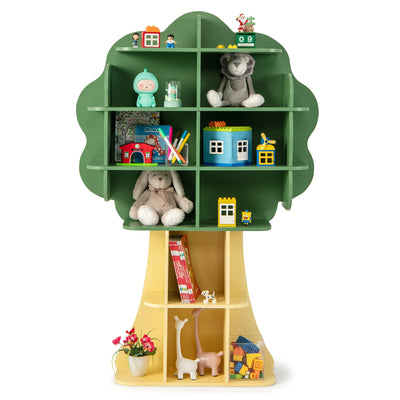 6-Tier Kids Bookcase Shelf Toy Storage Organizer with Open Storage Shelves-Green