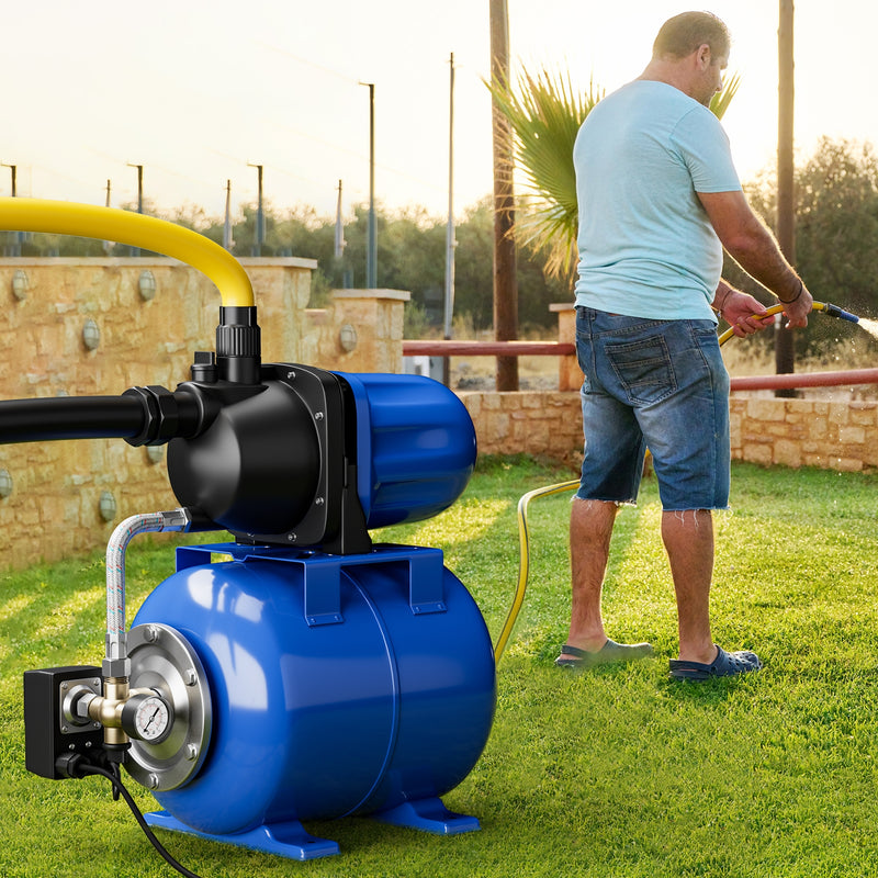 1200 W Garden Water Pump Shallow Well Pressurized Irrigation-Blue