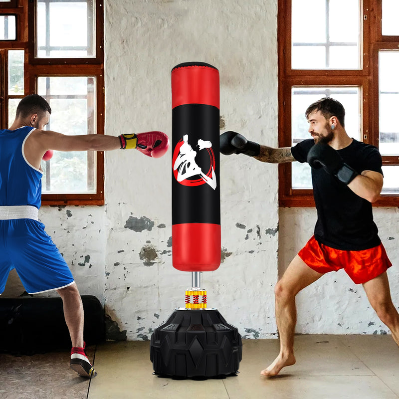 70 Inch Freestanding Punching Bag with Fillable Base 12 Suction Cups and Shock Absorbers