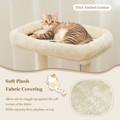 Multi-layer Cat Tree with Perch and Hanging Ball-Beige