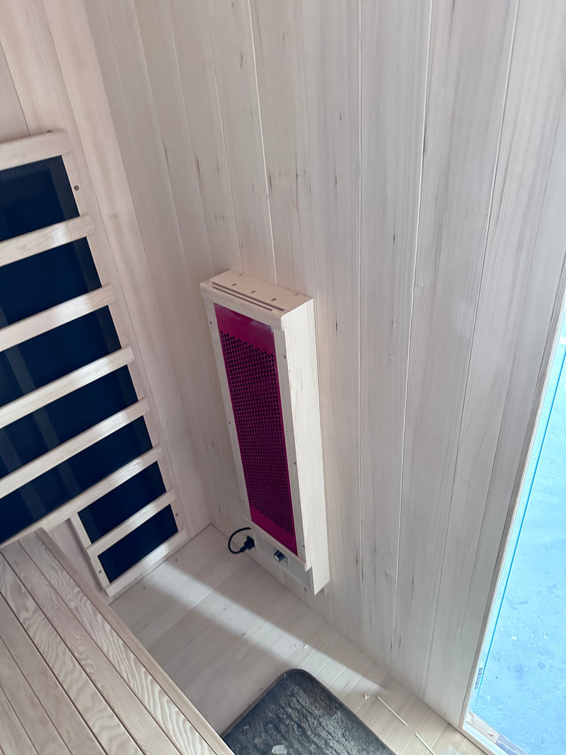 Blisspod, Milano, Full Spectrum Sauna Canadian Hemlock Ultra Low EMF, 7 Far Infrared & Red Glass Heater & Chromotherapy, 3 Person