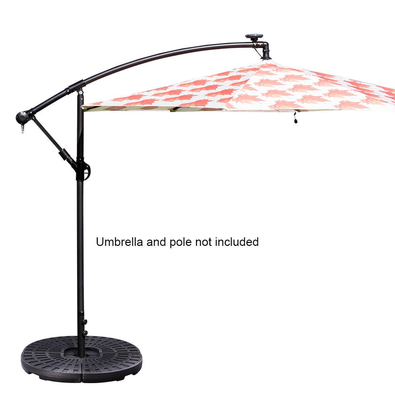 4 Pieces Round Cantilever Umbrella Base with Carry Handles for Garden